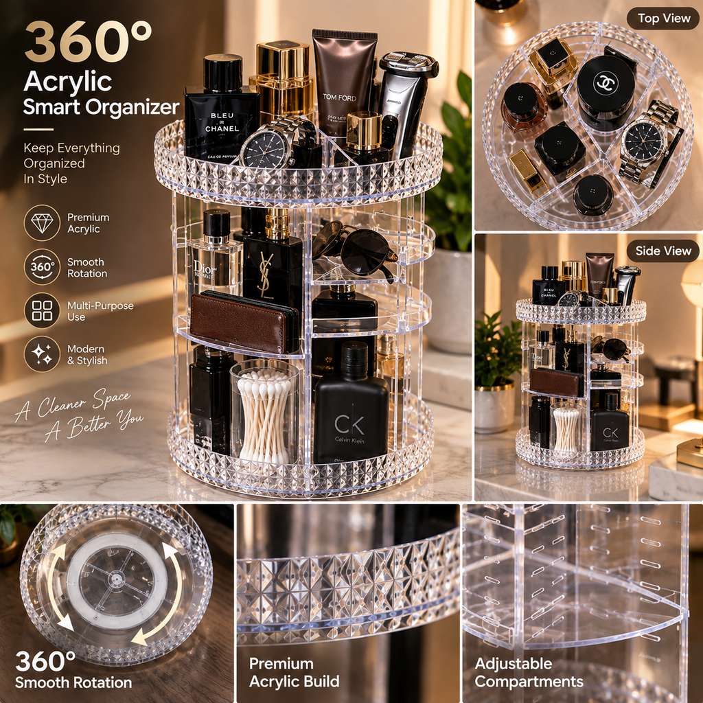 360° Rotating Acrylic Organizer