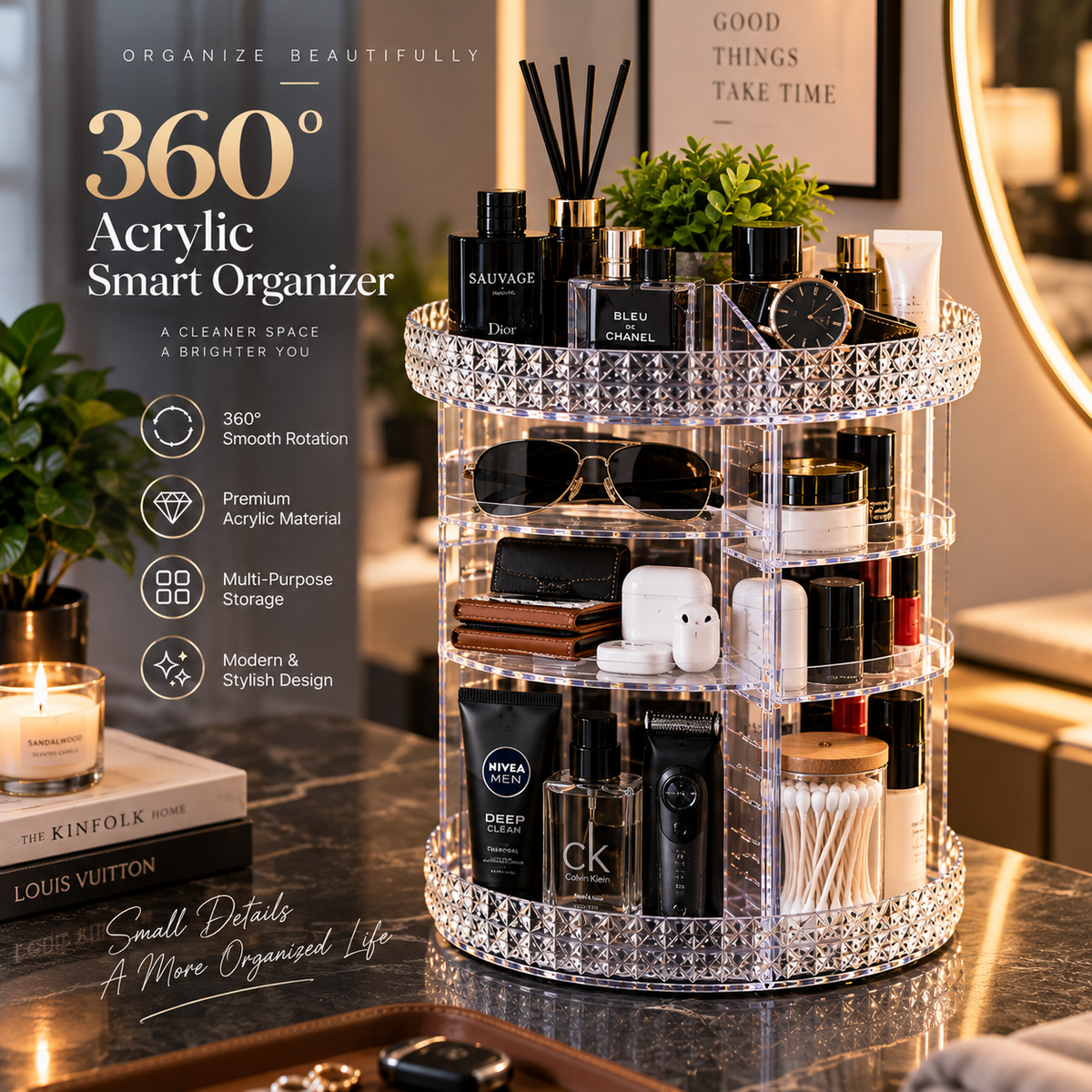 360° Rotating Acrylic Organizer