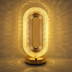 Luxury Oval Crystal Table Lamp with (3 Colors Mode) - Rechargeable